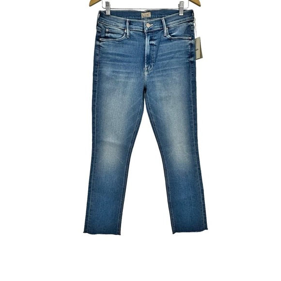 Mother The Mid Rise Dazzler Ankle Fray Jeans In Riding The Cliffside Size 32 NWT - Picture 5 of 13